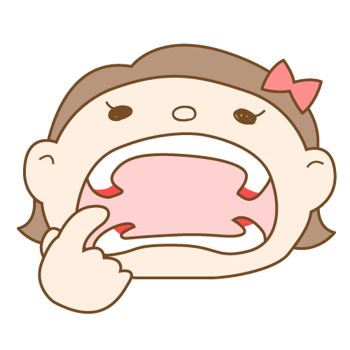 親知らずを指さす女の子